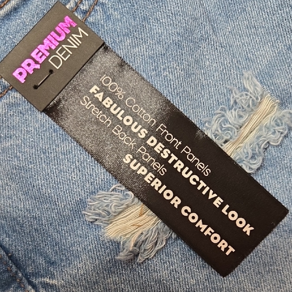 Simple Society Light Blue Distressed Jean Shorts - Picture 6 of 12